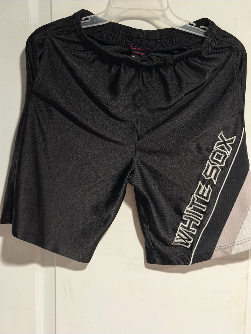 White Sox Men's Black Athletic Shorts with Side Logo